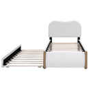 Upholstered Platform Bed With Wood Supporting Feet And Trundle by HouseOfZazla