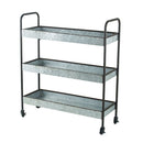 Homestead Galvanized Shelf Display 3 Tier - Metallic Gray by Unique Piece Furniture