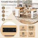 Extendable Dining Table With Folding Top, Rolling Kitchen Island With Drawers And Power Outlet