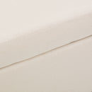 Upholstered Storage Ottoman With Nailhead Trim - Beige