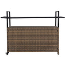 Outdoor Wicker Bar Cart with Glass Top and Wheels