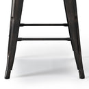 Curved Back Metal Stools Industrial Style Set of 2