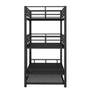Triple Bunk Bed With Trundle, Heavy Duty Steel Construction