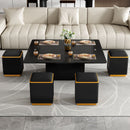 Lift Top Coffee Table With 4 Storage Stools by HouseOfZazla
