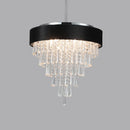 18-inch Modern Crystal Chandelier with Black Velvet Shade