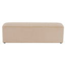 Long Plush Ottoman, Simple Footstool And Seat For Home Use - Almond by HouseOfZazla