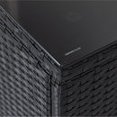 6 Pieces PE Rattan sectional Outdoor Furniture Cushioned Sofa Set with 3 Storage Under Seat Black Wicker + Dark Grey Cushion