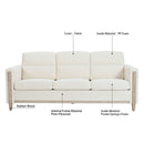 Comfortable Solid Wood Three-Seater Sofa, Soft Cushions, Durable And Long-Lasting, 79.5" Sofa Couch For Living Room by Unique Piece Furniture