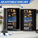 Heavy Duty Rolling Cabinet With Lock, Garage Storage Cabinet, 4 Adjustable Shelves For Tool Organization by HouseOfZazla
