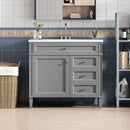 Bathroom Vanity With 2 Drawers And Tip-Out Drawer, Storage Cabinet by Unique Piece Furniture