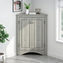 Triangle Bathroom Storage Cabinet With Adjustable Shelves, Freestanding Floor Cabinet For Home Kitchen by Unique Piece Furniture