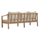 77.95" Outdoor Acacia Wood 3-Seater Sofa with Beige Cushions by HouseOfZazla