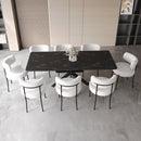 Extendable Dining Table Set With Curved Backrest Upholstered Chairs by HouseOfZazla
