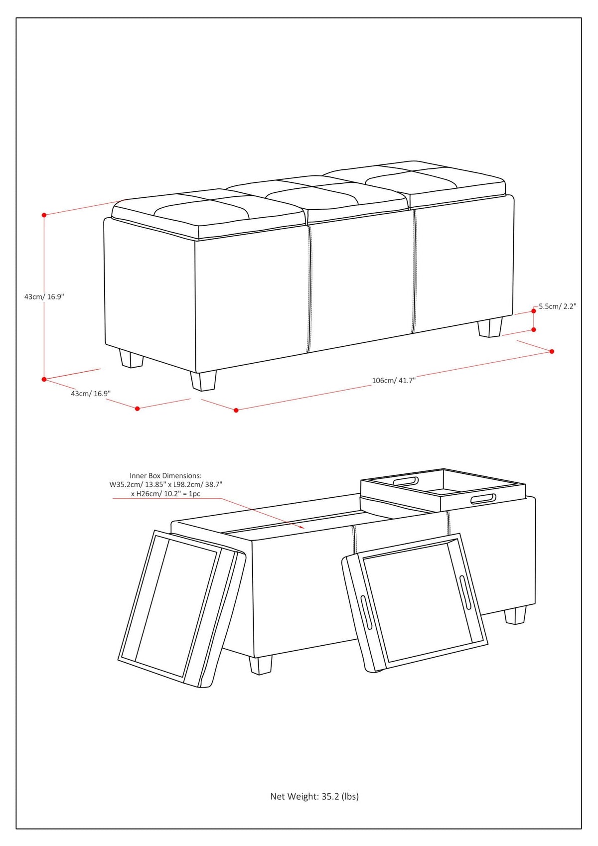 Avalon - Multi Functional Storage Ottoman, photo 21 of 25