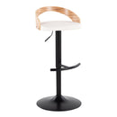 Grotto - Contemporary Adjustable Barstool With Swivel With Rounded T Footrest Elegant Design (Set of 2) by HouseOfZazla