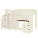 Loft Bed With Built In Wardrobe, Desk, Shelves, And Drawers by HouseOfZazla