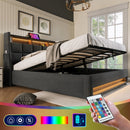 Upholstered Platform Bed With A Hydraulic Storage System, LED And USB Charging (Without Mattress) by Unique Piece Furniture