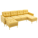 Modern L - Shape Convertible Sectional Sofa With Movable Ottoman by HouseOfZazla