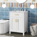 Bathroom Vanity Combo With Ceramic Sink, Luxurious Space-Saving Vanity, 2 Soft Close Doors by Unique Piece Furniture
