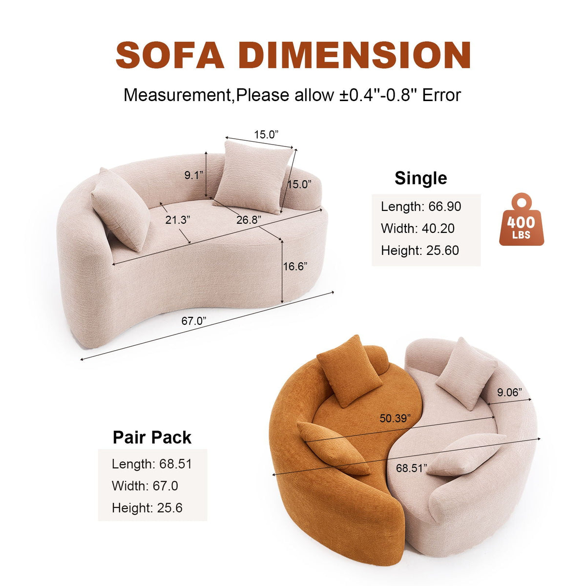 Tai Chi - Curved Dual Depth Loveseat, photo 10 of 12