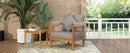 Acacia Wood Outdoor Club Chair with Handwoven Rope Accents & Curved Backrest by HouseOfZazla