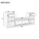 Entryway Storage Bench With Cushion, Drawers & Open Shelves by HouseOfZazla