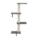 5 Pcs Multi-Level Wall-Mounted Indoor Cat Tree Furniture with Scratching Board, Condo, Perches, Bridge for Indoor Cats, Gray