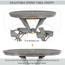 Dining Set With Extendable Round Table And 4 Upholstered Chairs