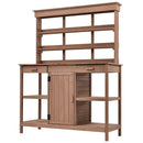 TOPMAX 66" Large Outdoor Farmhouse Wooden Potting Bench Table