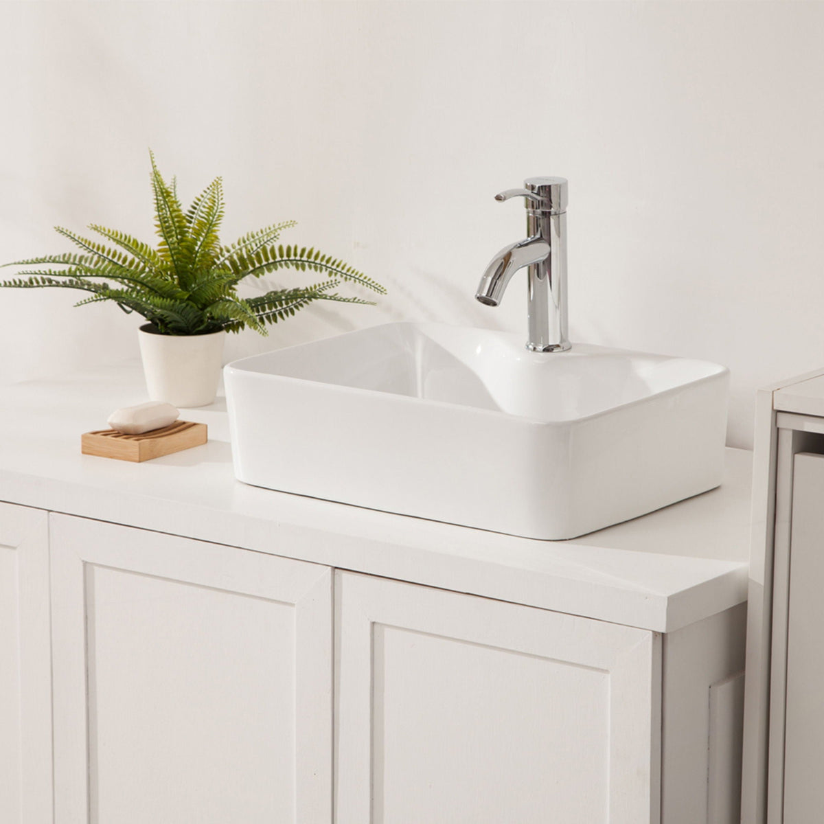 Modern Ceramic Rectangular Vessel Bathroom Sink With Sleek Design, photo 12 of 14