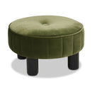 Riley - Round Footstool Ottoman - Olive Green by HouseOfZazla