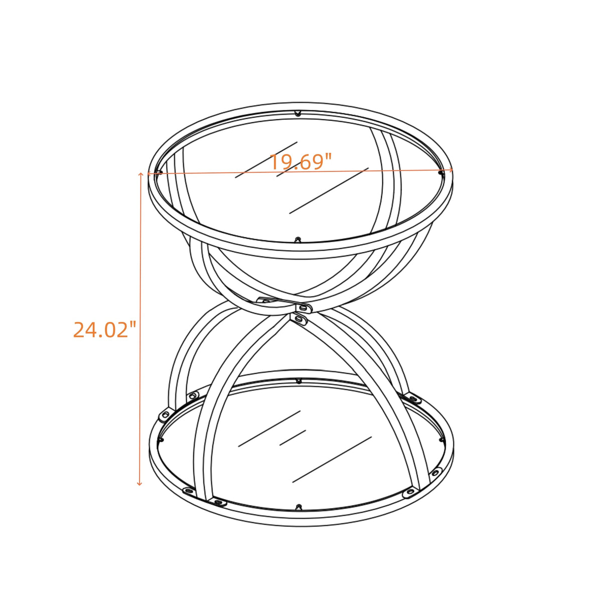 19.69'' Modern Glass Side Table, photo 4 of 10