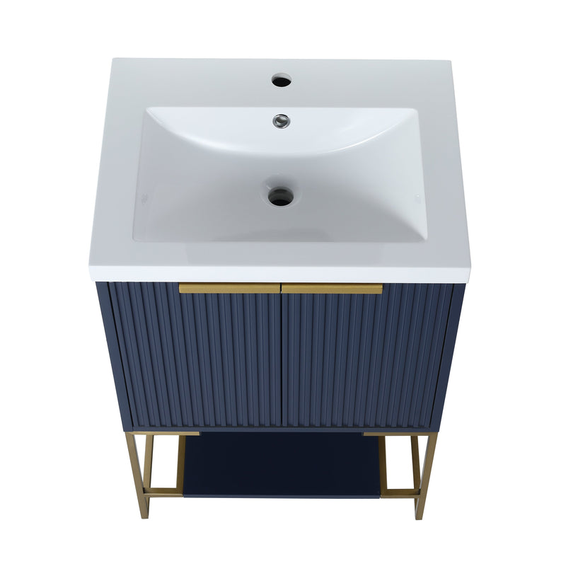 24 Inch Freestanding Bathroom Vanity With Resin Basin, 24x18