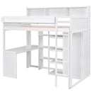 Loft Bed With Built In Desk, Storage Shelves, And Wardrobe by HouseOfZazla