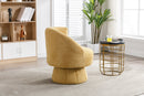 360 Degree Swivel Cuddle Barrel Accent Chairs, Round Armchairs with Wide Upholstered, Fluffy Fabric Chair for Living Room, Bedroom, Office, Waiting Rooms