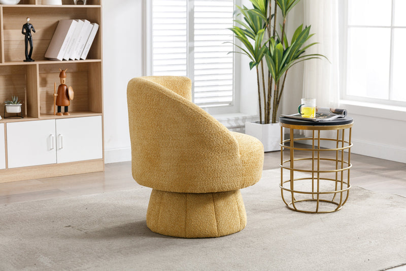 360 Degree Swivel Cuddle Barrel Accent Chairs, Round Armchairs with Wide Upholstered, Fluffy Fabric Chair for Living Room, Bedroom, Office, Waiting Rooms