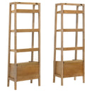 Fabian 2-piece 3-shelf Bookshelf with Drawer Distressed Light Brown