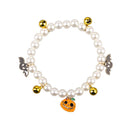 3pcs Pearl Necklace For Pets Halloween Decoration Cat Necklace Puppy Dog Bell Neck Ornament