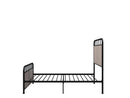 Twin Size Linen Upholstered Platform Metal Bed Frame With Fabric Headboard And Footboard - Brown
