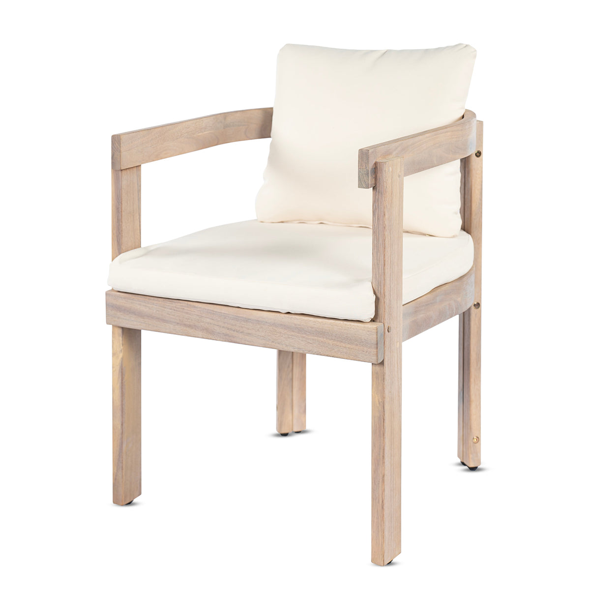 Acacia Wood Dining Chairs Set of 2, Armchairs with Cushions, photo 5 of 10