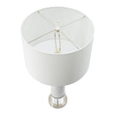 Sculpted Marble & Crystal Cylinder Table Lamp