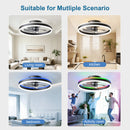 19.7" RGB Flush Mount Ceiling Fan with Light for Bedroom by HouseOfZazla