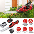 24V Cordless Handheld Grass Shear Hedge Trimmer with 90¡ Cutting Angle 2Pcs Replaceable Blades Electric Shrub Trimmer Hedge Cutter with Detachable Bat
