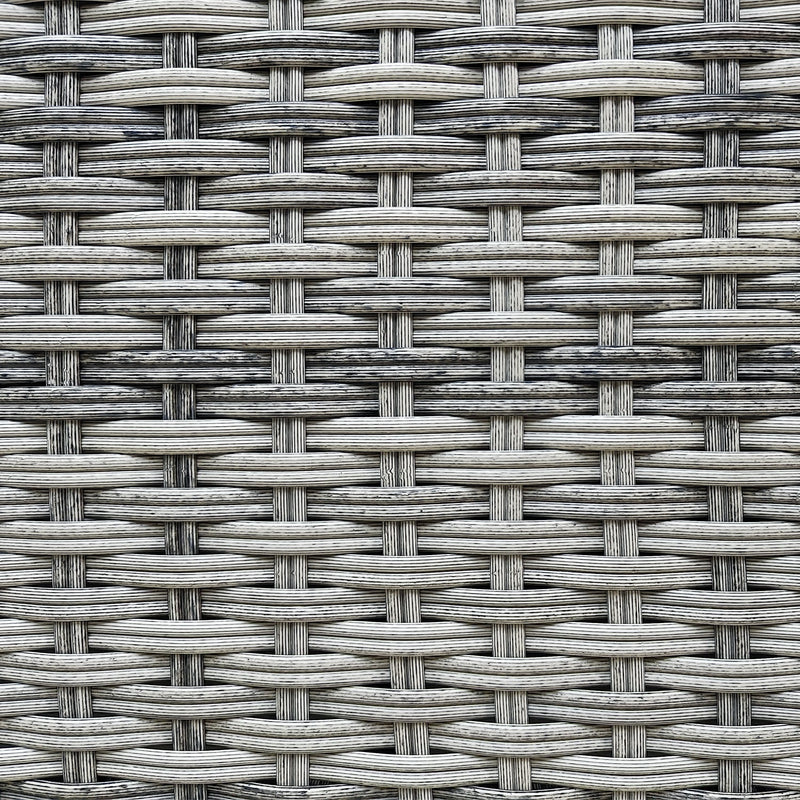 5 Pieces PE Wicker Sectional Sofa Set with Gray Cushion