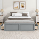Queen Size Platform Bed Frame With 6 Drawers - Gray by Unique Piece Furniture