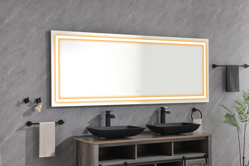 96 x 36 Inch LED Bathroom Mirror with Front and Backlight, photo 6 of 7