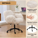 Swivel Chair With Adjustable Armrests And Wheels For Home Office - Beige by HouseOfZazla