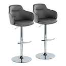 Boyne - Contemporary Adjustable Barstool With Swivel & Rounded T Footrest (Set of 2) by HouseOfZazla