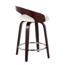 Grotto - Contemporary Fixed Height Counter Stool & Swivel With Round Footrest (Set of 2) by HouseOfZazla
