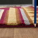 Nature's Nest - 5'3" X 7'3" Lodge Area Rug Polypropylene - Multi, Red